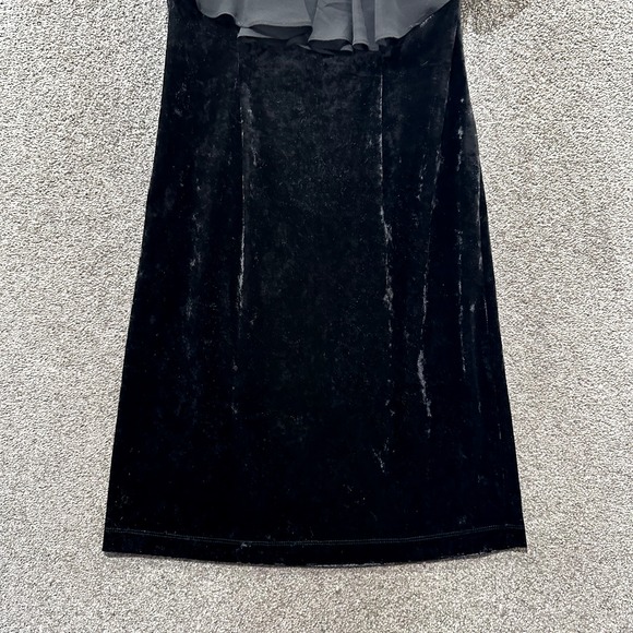 Connected Apparel Dress Womens 8 Black Velvet Knee Length - Picture 9 of 12